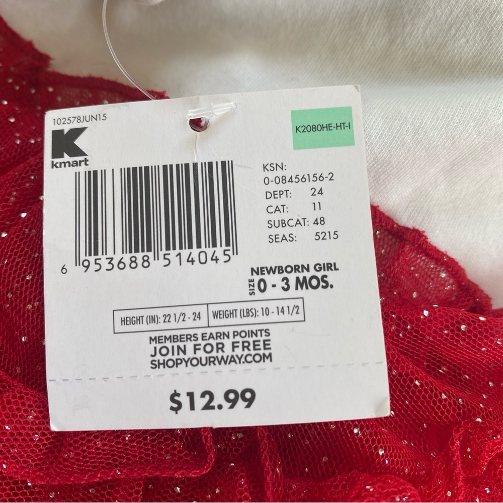 🪩Holiday Editions Red and White Infant Dress - Picture 9 of 9